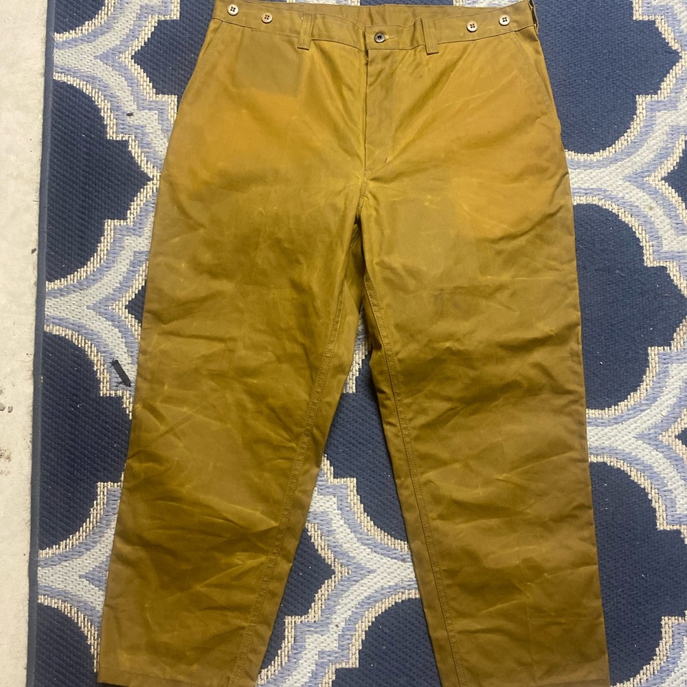Mens filson oil finish single tan pants 38x32